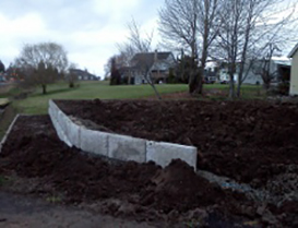 before retaining wall construction