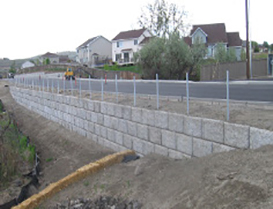 leslie road retaining wall
